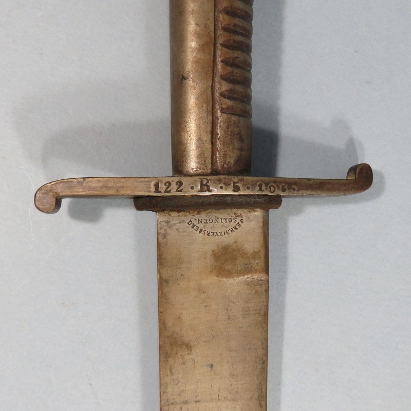 SABRE ALLEMAND OU FASCHINENMESSER DE FUSILIERS DU WURTTEMBERG MODELE 1827 REGIMENTE 122R GUERRE 1914 1918