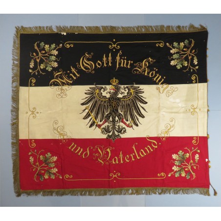 GRAND DRAPEAU ALLEMAND ASSOCIATION MILITAIRE D'ALBERTSWEILER 1904 MIT GOTT FUR KONIG UND WATERLAND GUERRE 1914-1918