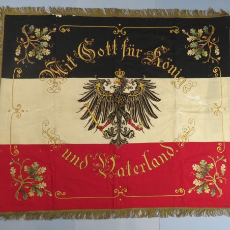 GRAND DRAPEAU ALLEMAND ASSOCIATION MILITAIRE D'ALBERTSWEILER 1904 MIT GOTT FUR KONIG UND WATERLAND GUERRE 1914-1918