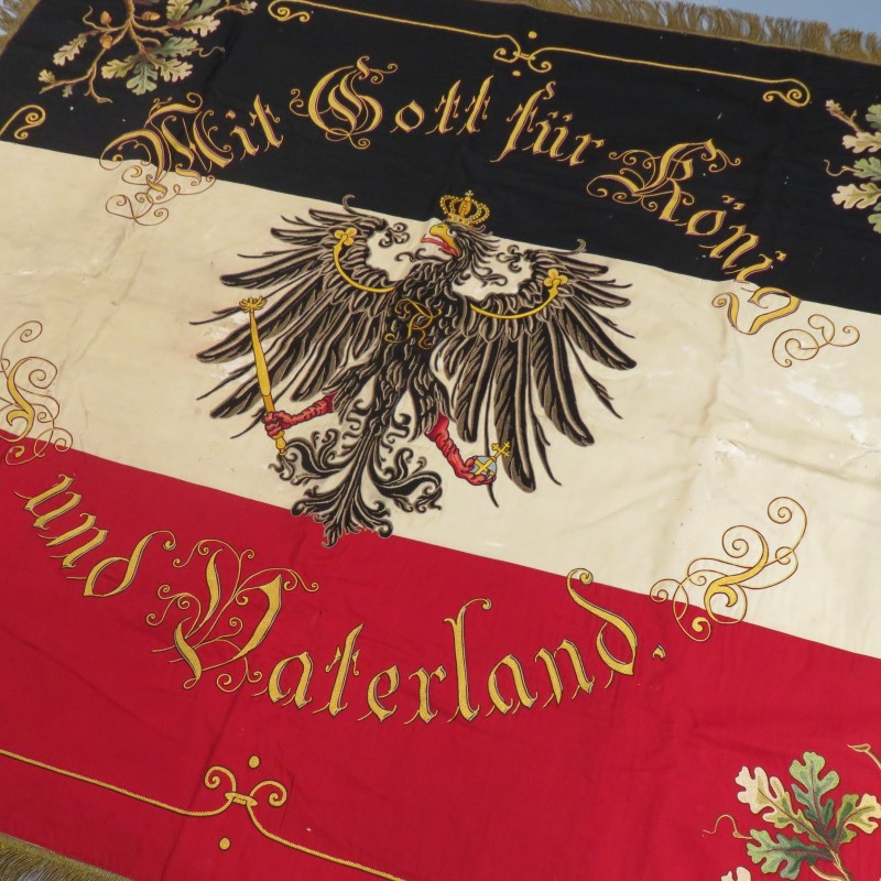 GRAND DRAPEAU ALLEMAND ASSOCIATION MILITAIRE D'ALBERTSWEILER 1904 MIT GOTT FUR KONIG UND WATERLAND GUERRE 1914-1918
