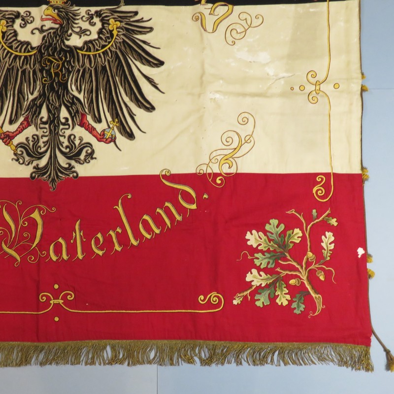 GRAND DRAPEAU ALLEMAND ASSOCIATION MILITAIRE D'ALBERTSWEILER 1904 MIT GOTT FUR KONIG UND WATERLAND GUERRE 1914-1918