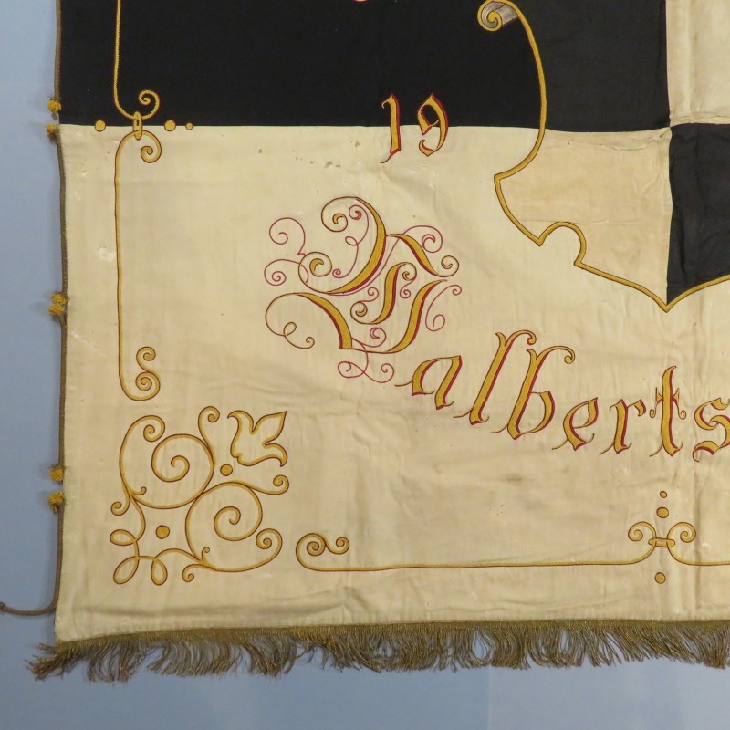 GRAND DRAPEAU ALLEMAND ASSOCIATION MILITAIRE D'ALBERTSWEILER 1904 MIT GOTT FUR KONIG UND WATERLAND GUERRE 1914-1918