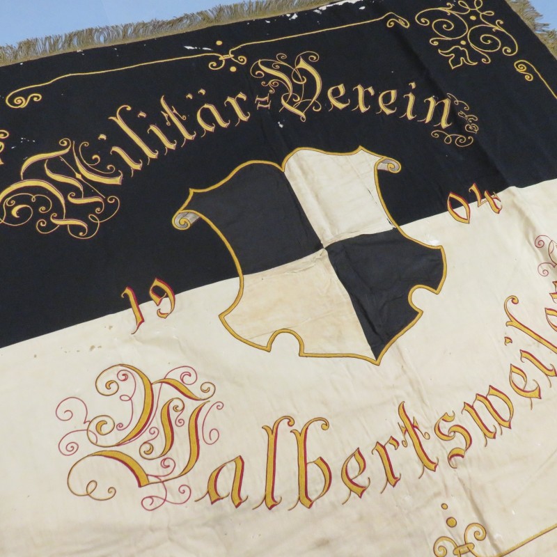 GRAND DRAPEAU ALLEMAND ASSOCIATION MILITAIRE D'ALBERTSWEILER 1904 MIT GOTT FUR KONIG UND WATERLAND GUERRE 1914-1918