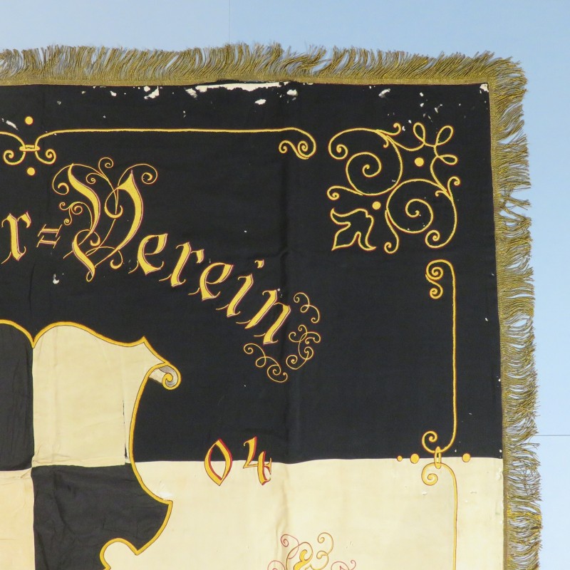 GRAND DRAPEAU ALLEMAND ASSOCIATION MILITAIRE D'ALBERTSWEILER 1904 MIT GOTT FUR KONIG UND WATERLAND GUERRE 1914-1918