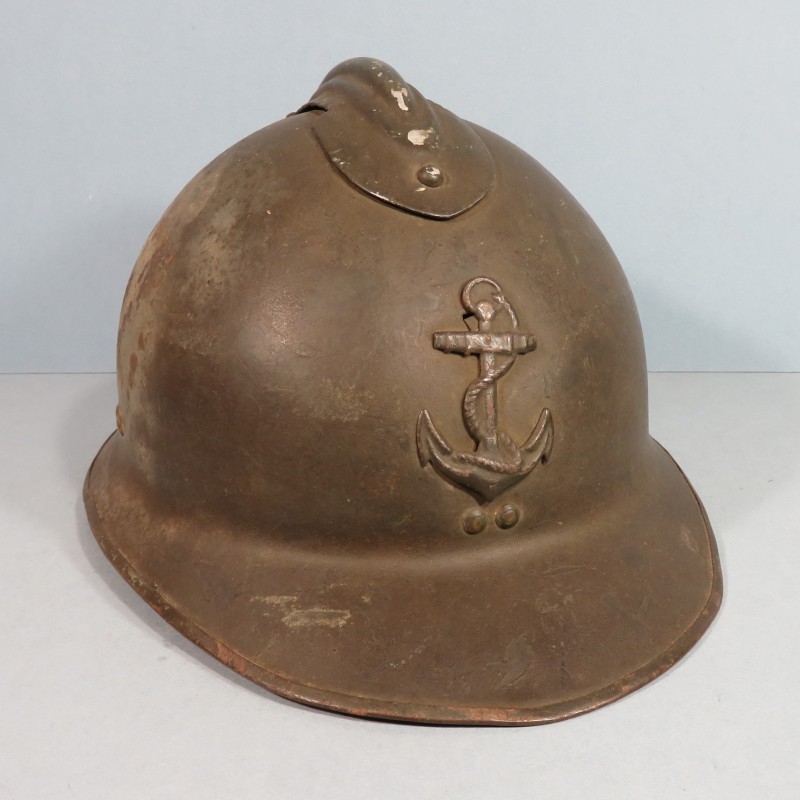 CASQUE COLONIAL ET MARINE MODELE 1926 AVEC INSIGNE ANCRE MODELE 1929 POUR L'INFANTERIE COLONIALE TROUPES D'AFRIQUE