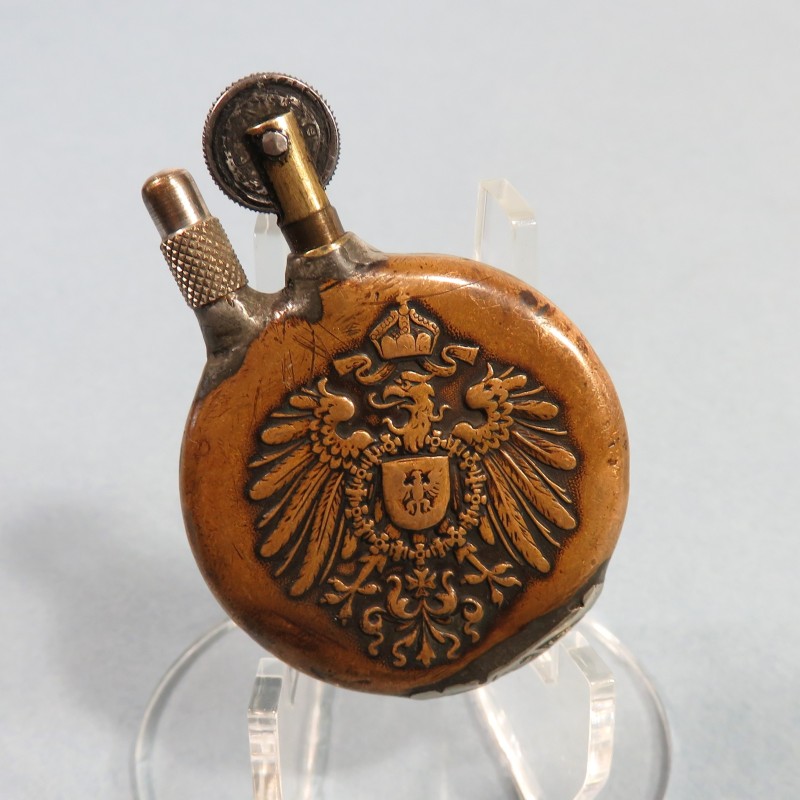 BRIQUET DE POILUS AIGLE PRUSSIEN ET CANON DE 75 ARTISANAT DE TRANCHEES GUERRE 1914 - 1918