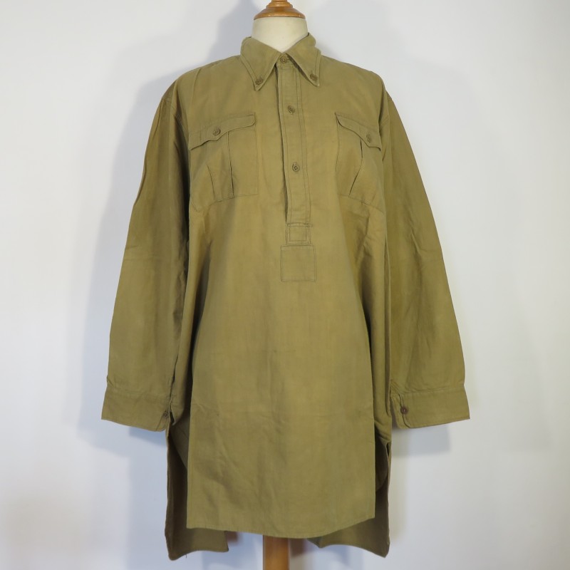 CHEMISE FRANCAISE TROUPE MODELE 1935 KAKI FANTASSIN CAMPAGNE 1939 1940 BELLE COULEUR KAKI