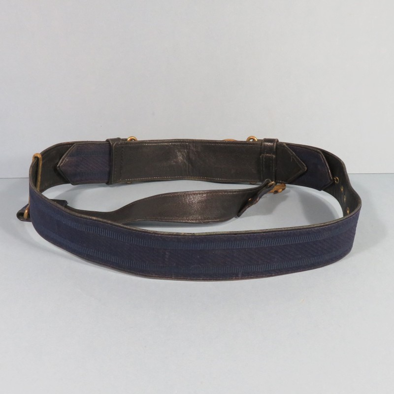 CEINTURON BLEU D'OFFICIER BOUCLE DOREES A TETE DE GORGONE MODELE 1920-1931
