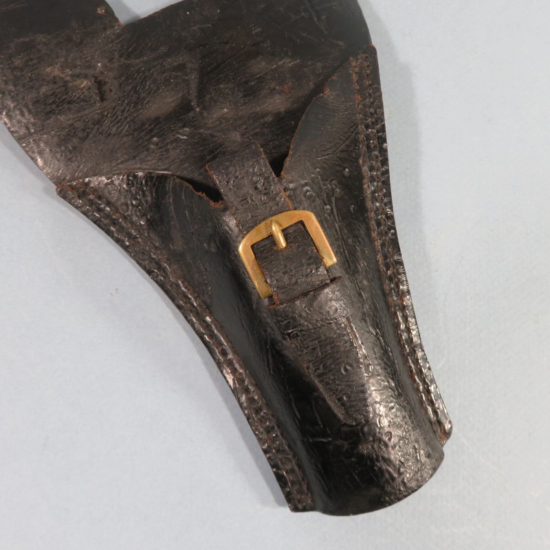 PORTE BAIONNETTE CHASSEPOT 1866 EN CUIR VERNIS NOIR SECOND EMPIRE