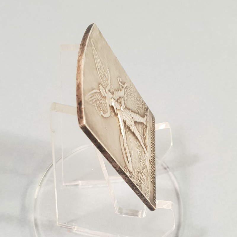 MEDAILLE DE LA FEDERATION NATIONALE DES SOCIETES DE NATATION ET DE SAUVETAGE VERS 1900 GRAVEUR R. BRANGIER EN BRONZE ARGENTE