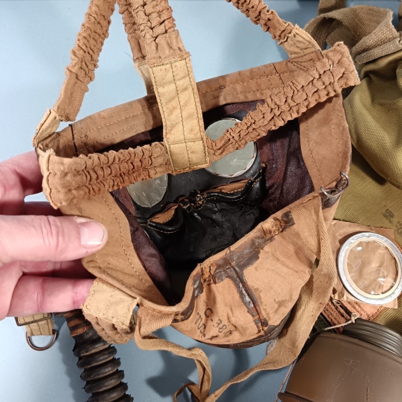 MASQUE A GAZ MILITAIRE FRANÇAIS ANP 31 DATE 1939-40 CAMPAGNE DE FRANCE 1939-1940 FRENCH GAZ MASK WW2