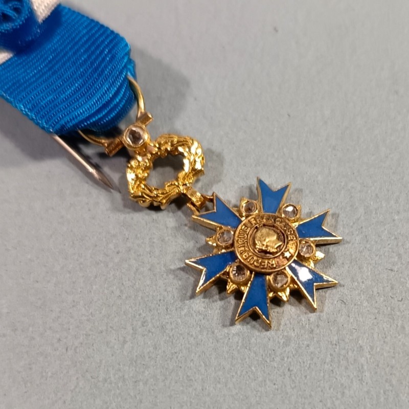 SUPERBE !! FRANCE REDUCTION DE LA MEDAILLE DE COMMANDEUR DE L'ORDRE NATIONAL DU MERITE ONM FABRICATION EN OR ET BRILLANTS