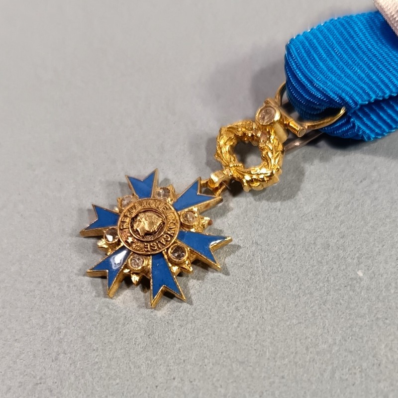 SUPERBE !! FRANCE REDUCTION DE LA MEDAILLE DE COMMANDEUR DE L'ORDRE NATIONAL DU MERITE ONM FABRICATION EN OR ET BRILLANTS