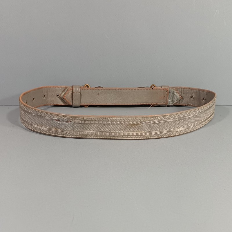 CEINTURON BLEU CIEL POUR TENUE D'OFFICIER DES TIRAILLEURS DE TYPE 1931 BOUCLE DOREES AVEC CROISSANTS MODELE 1945 RTA