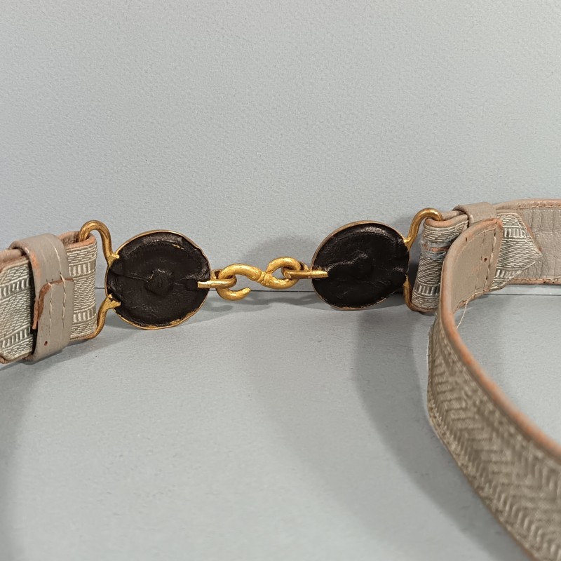 CEINTURON BLEU CIEL POUR TENUE D'OFFICIER DES TIRAILLEURS DE TYPE 1931 BOUCLE DOREES AVEC CROISSANTS MODELE 1945 RTA