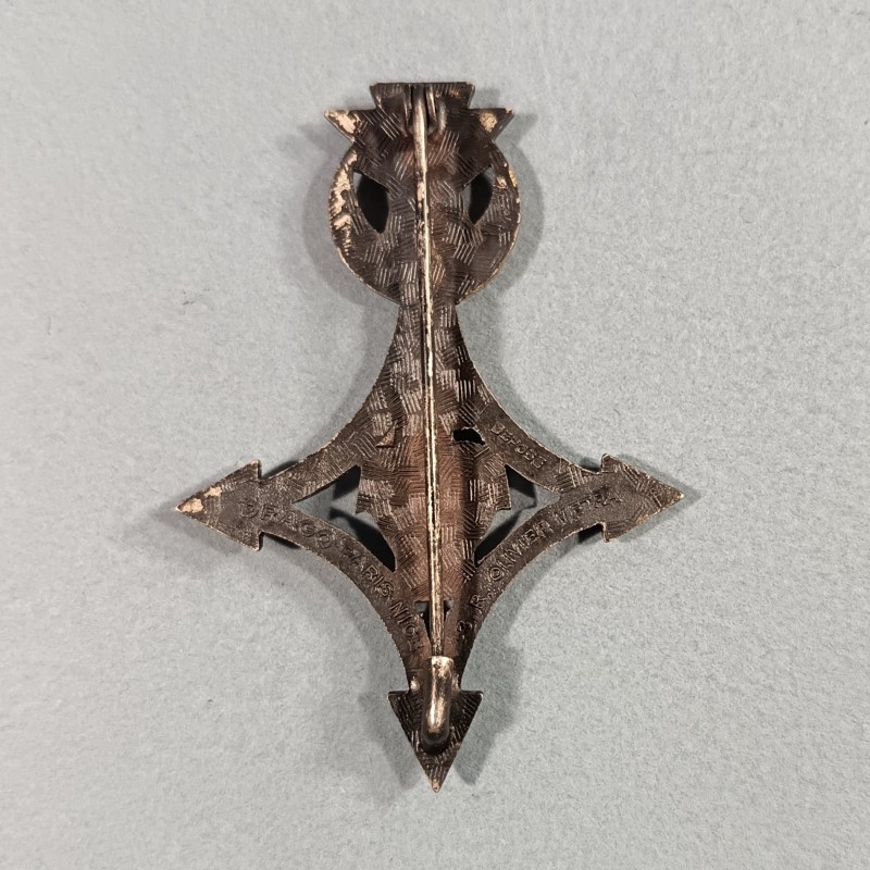 INSIGNE MILITAIRE REGIMENT DU GENIE SAHARIEN CROIX D'AGADES FABRICATION DRAGO PARIS NICE RUE OLIVIER METRA
