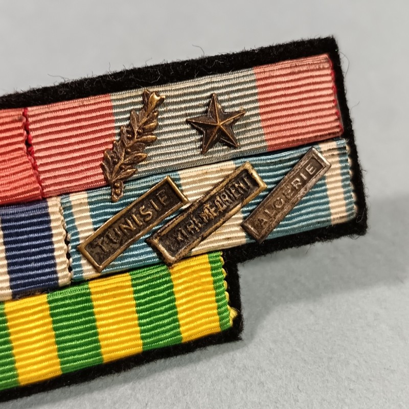 BARRETTE DE RAPPEL D'UN PLACARD DE 8 MEDAILLES D'UN ANCIEN OFFICIER DE LA GUERRE 1939 1945 L'ARMEE DE LIBERATION