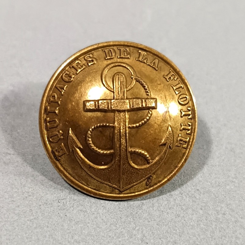 BOUTON MARINE NATIONALE EQUIPAGES DE LA FLOTTE DIAMETRE 2.3 cm EPOQUE 1856-1918 SECOND EMPIRE ET GUERRE 1914 - 1918