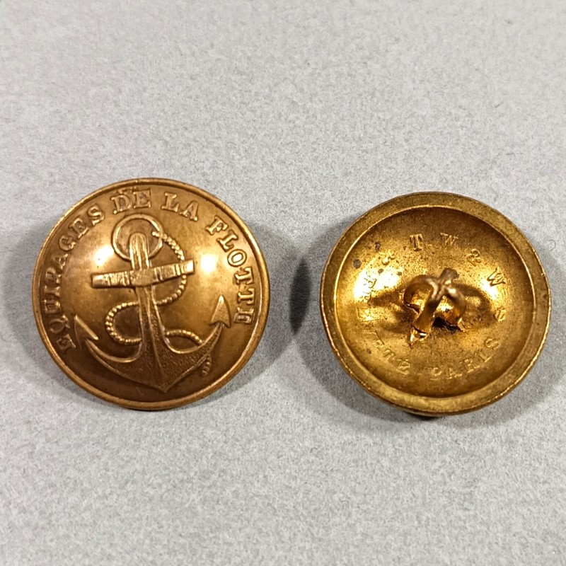 BOUTON MARINE NATIONALE EQUIPAGES DE LA FLOTTE DIAMETRE 2.3 cm EPOQUE 1856-1918 SECOND EMPIRE ET GUERRE 1914 - 1918