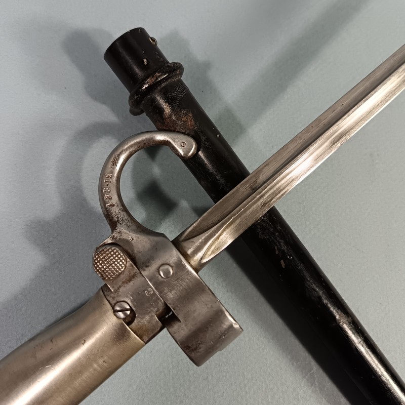 BAIONNETTE LEBEL MODELE 1886 - 93 RACCOURCIE OU MODIFIEE R35 AVEC QUILLON POIGNEE MAILLECHORT "LA ROSALIE"