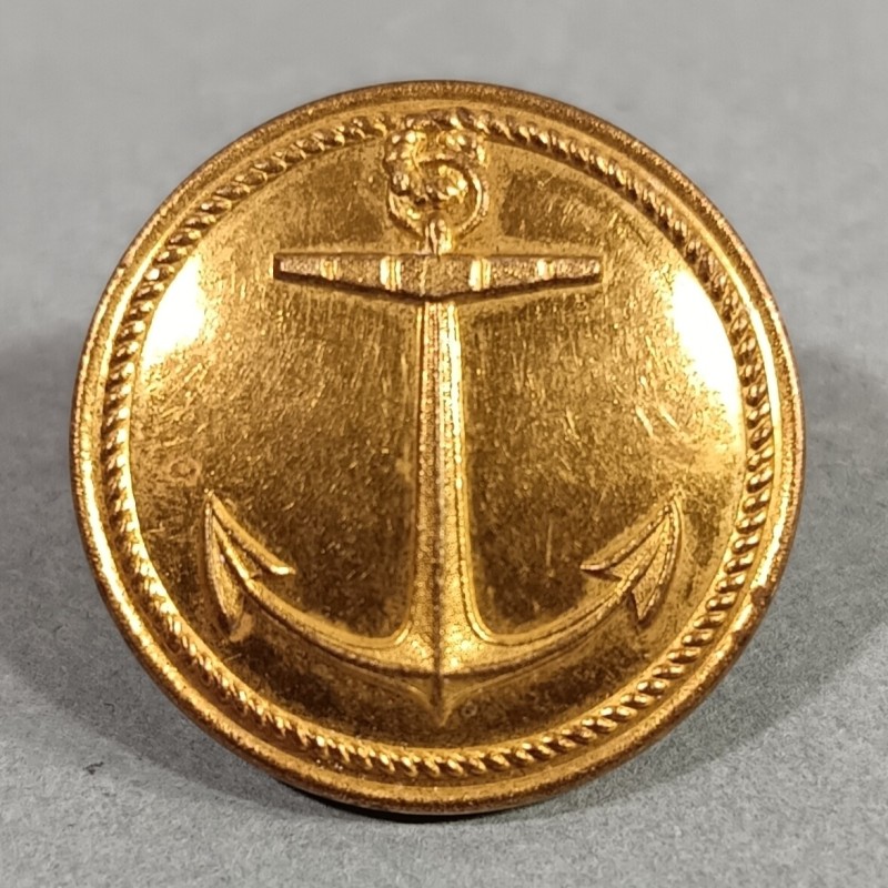 BOUTON OFFICIER DE MARINE REVOLUTIONNAIRE MODELE 1790 1792 ET EMPIRE DIAMETRE 2.5 cm BELLE DORURE FABRICANT SUPERIEUR FRANCE