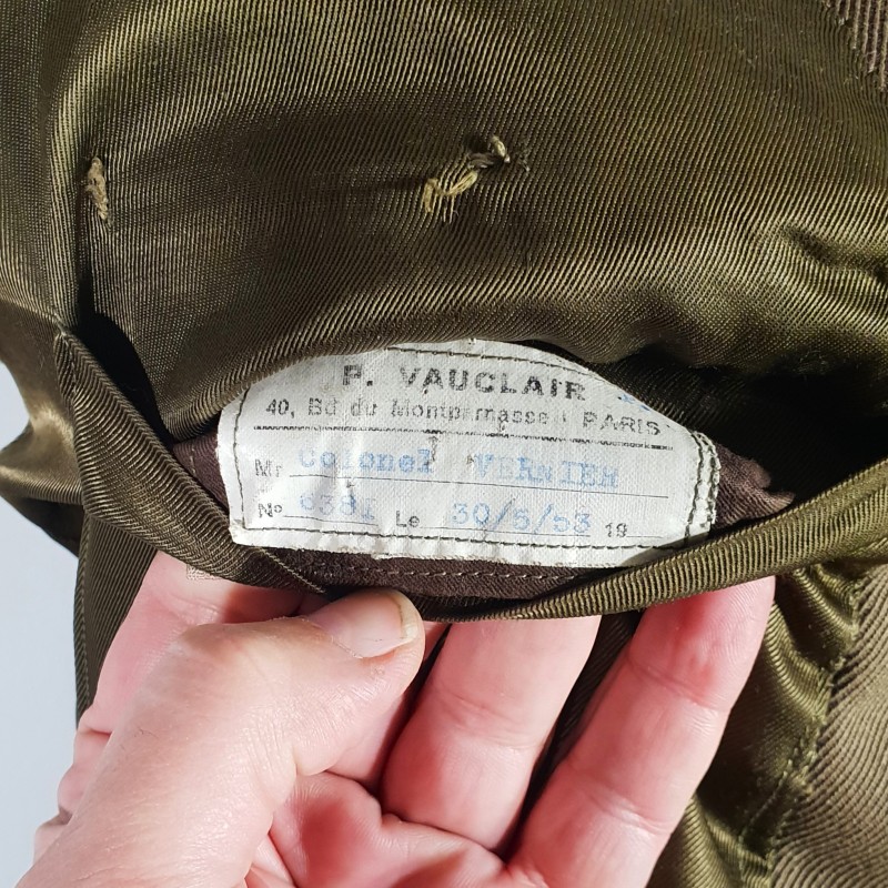 UNIFORME MODELE 1939 D'UN COLONEL DE CAVALERIE ETAT MAJOR VESTE ET PANTALON FABRICATION NOMINATIVE DATEE 1953
