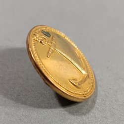 BOUTON OFFICIER DE MARINE REVOLUTIONNAIRE MODELE 1790 1792 ET EMPIRE DIAMETRE 2.5 cm BELLE DORURE FABRICANT SUPERIEUR FRANCE