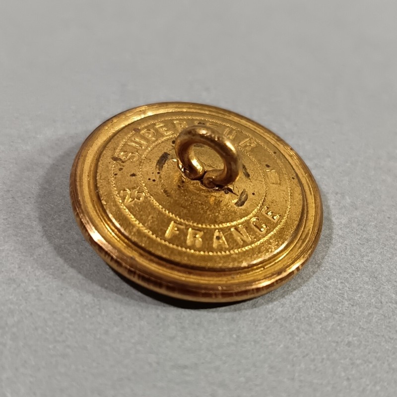 BOUTON OFFICIER DE MARINE REVOLUTIONNAIRE MODELE 1790 1792 ET EMPIRE DIAMETRE 2.5 cm BELLE DORURE FABRICANT SUPERIEUR FRANCE
