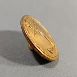 BOUTON OFFICIER DE MARINE REVOLUTIONNAIRE MODELE 1790 1792 ET EMPIRE DIAMETRE 2.5 cm BELLE DORURE FABRICANT SUPERIEUR FRANCE