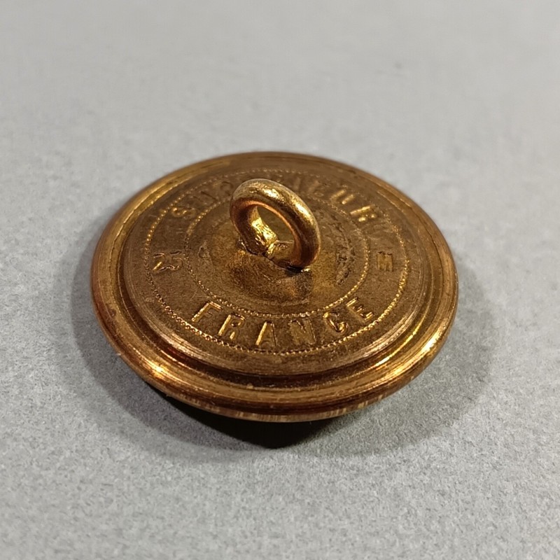 BOUTON OFFICIER DE MARINE REVOLUTIONNAIRE MODELE 1790 1792 ET EMPIRE DIAMETRE 2.5 cm BELLE DORURE FABRICANT SUPERIEUR FRANCE