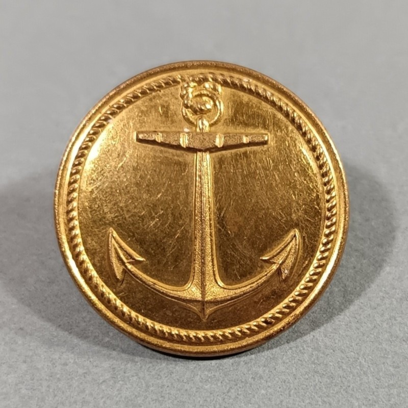 BOUTON OFFICIER DE MARINE REVOLUTIONNAIRE MODELE 1790 1792 ET EMPIRE DIAMETRE 2.5 cm BELLE DORURE FABRICANT SUPERIEUR FRANCE