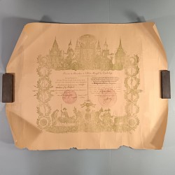 CAMBODGE DIPLOME DE LA MEDAILLE CHEVALIER DE L'ORDRE ROYAL DU CAMBODGE ATTRIBUE A Mr ARQUIN ROBERT INSPECTEUR LE 1 JUIN 1946