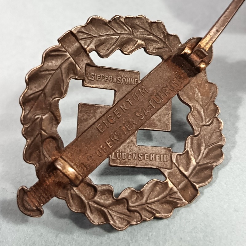 ALLEMAGNE INSIGNE DE SPORT SA BADGE DE POITRINE ALLEMAND SECONDE GUERRE FAB A. SIEPER & SOHNE LUDENSCHEID
