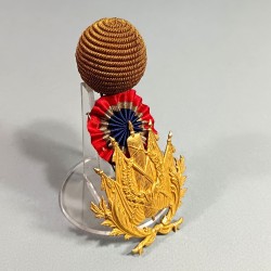 SUPERBE !! ATTRIBUT OU INSIGNE ET POMPON DE KEPI D'OFFICIERS ET ADJUDANTS MODELE 1886 OFFICIER OU FONCTIONNAIRES DE L'INTENDANCE