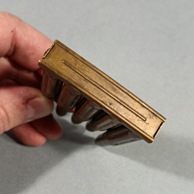 CLIPS LAME CHARGEUR DE 5 BALLES DE MANIPULATION POUR FUSIL MAUSER 98K BALLES DATEES DES ANNEES 1934 A 1939