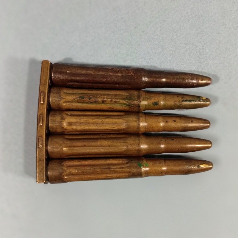 CLIPS LAME CHARGEUR DE 5 BALLES DE MANIPULATION POUR FUSIL MAUSER 98K BALLES DATEES DES ANNEES 1934 A 1939