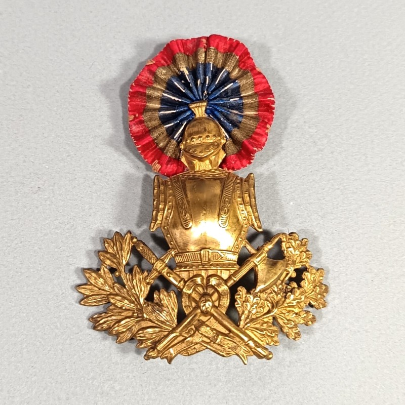 ATTRIBUT OU PLAQUE DE KEPI D'OFFICIERS ET ADJUDANTS MODELE 1886 OFFICIER DU GENIE MILITAIRE