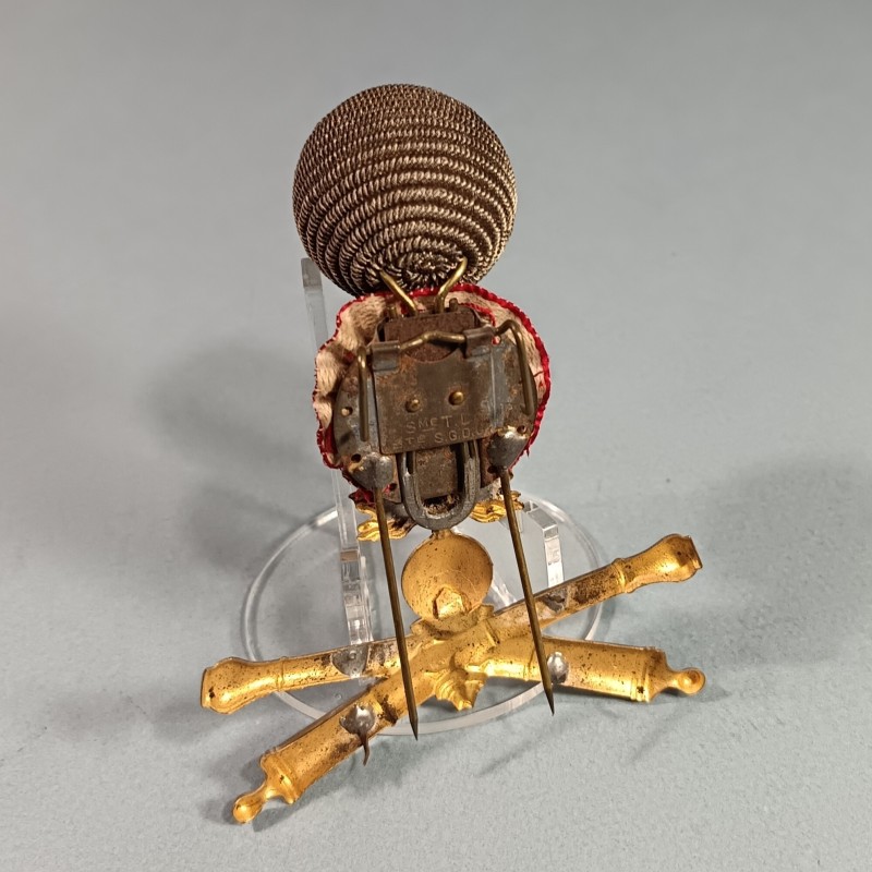 ATTRIBUT OU INSIGNE ET POMPON DE KEPI D'OFFICIERS ET ADJUDANTS MODELE 1886 OFFICIER D'ARTILLERIE