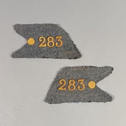 PAIRE DE PATTES DE COL DU 283 ème REGIMENT D'INFANTERIE RESERVE DU 83 ème RI VERDUN LA MARNE GUERRE 19141918