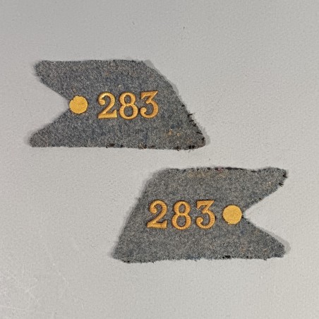 PAIRE DE PATTES DE COL DU 283 ème REGIMENT D'INFANTERIE RESERVE DU 83 ème RI VERDUN LA MARNE GUERRE 19141918