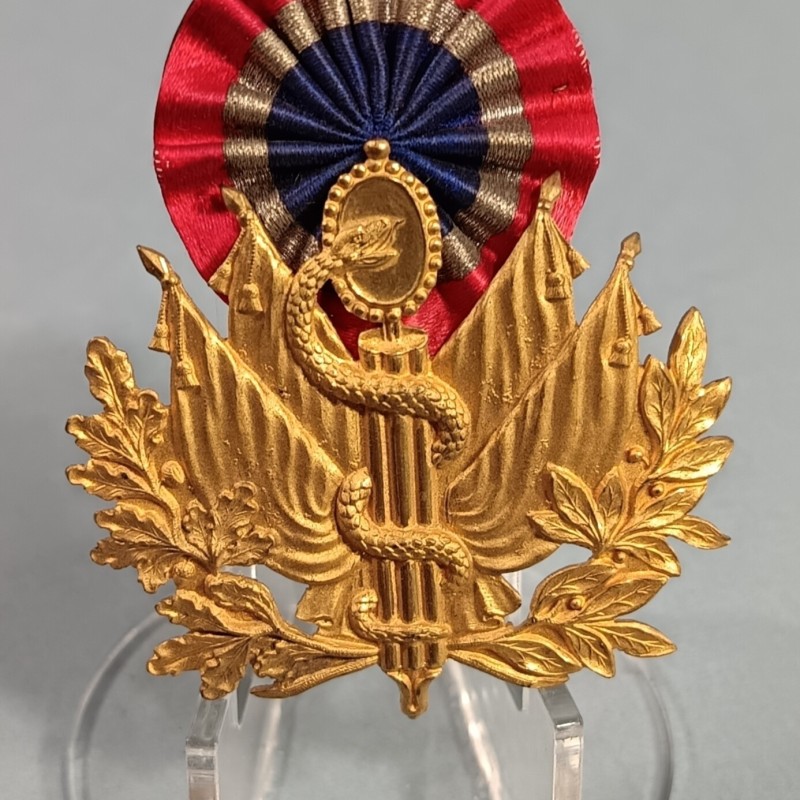 ATTRIBUT OU INSIGNE DE KEPI D'OFFICIERS ET ADJUDANTS MODELE 1886 OFFICIER DU SERVICE OU CORPS DE SANTE DES ARMEES
