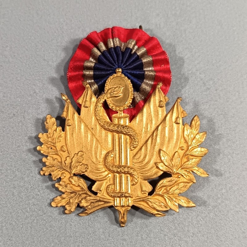ATTRIBUT OU INSIGNE DE KEPI D'OFFICIERS ET ADJUDANTS MODELE 1886 OFFICIER DU SERVICE OU CORPS DE SANTE DES ARMEES