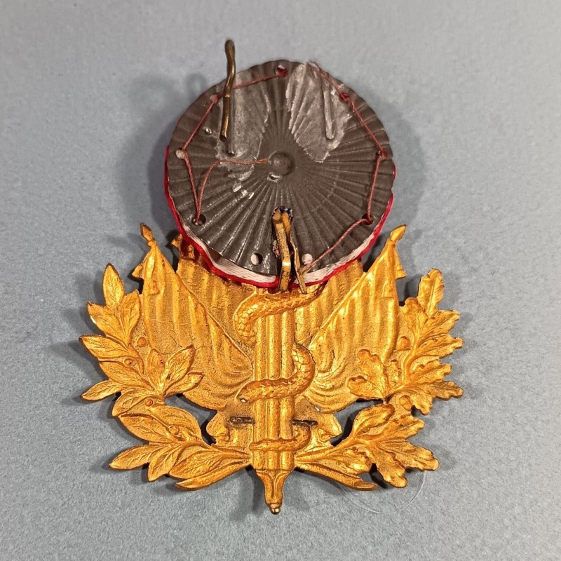 ATTRIBUT OU INSIGNE DE KEPI D'OFFICIERS ET ADJUDANTS MODELE 1886 OFFICIER DU SERVICE OU CORPS DE SANTE DES ARMEES