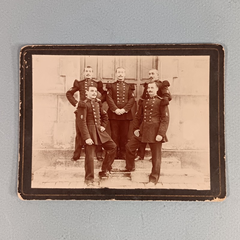 ENSEMBLE DE 3 PHOTOS CARTONNEES DE LA MUSIQUE DU 5 ème REGIMENT D'INFANTERIE DE LIGNE VERS 1900 GARD (30)