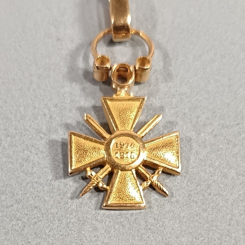 REDUCTION DE LA CROIX DE GUERRE EN OR ET BRILLANT AVEC LA DATE 1914 1915 AU DOS BIJOUX DE FEMME GUERRE 1914 1918