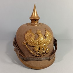 CASQUE A POINTE PRUSSIEN MODELE EN FEUTRE GRIS VERT MODELE  ERSATZ 1914-1915 SIMPLIFIE