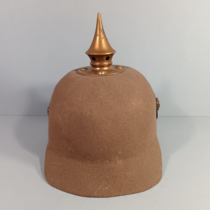 CASQUE A POINTE PRUSSIEN MODELE EN FEUTRE GRIS VERT MODELE  ERSATZ 1914-1915 SIMPLIFIE