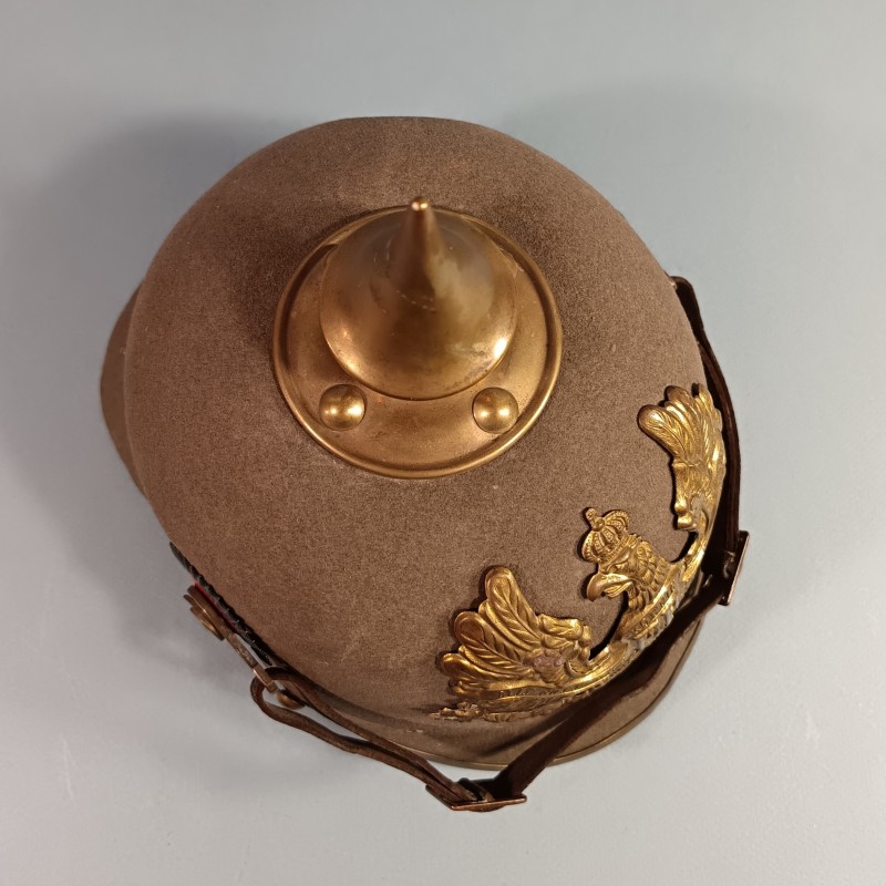 CASQUE A POINTE PRUSSIEN MODELE EN FEUTRE GRIS VERT MODELE  ERSATZ 1914-1915 SIMPLIFIE