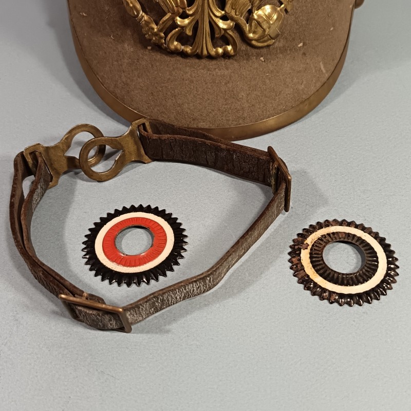 CASQUE A POINTE PRUSSIEN MODELE EN FEUTRE GRIS VERT MODELE  ERSATZ 1914-1915 SIMPLIFIE