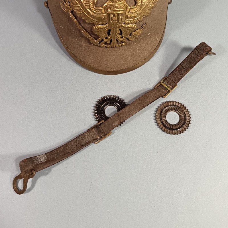 CASQUE A POINTE PRUSSIEN MODELE EN FEUTRE GRIS VERT MODELE  ERSATZ 1914-1915 SIMPLIFIE